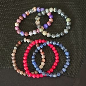 Stone Bead Colorful Bracelet Set